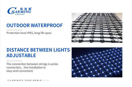 Màn hình lưới LED rèm bền 5005 × 440 × 15MM DC12V trong suốt