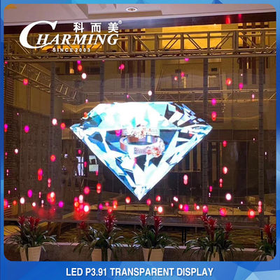 Màn hình LED trong suốt 100*50CM, điểm ảnh 3.91MM, độ trong suốt cao 70%