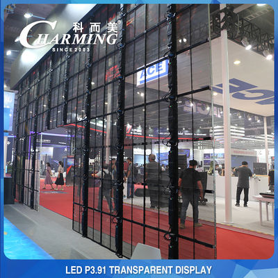 Quảng cáo trung tâm mua sắm P3.91 tường video LED trong suốt 4K trong nhà
