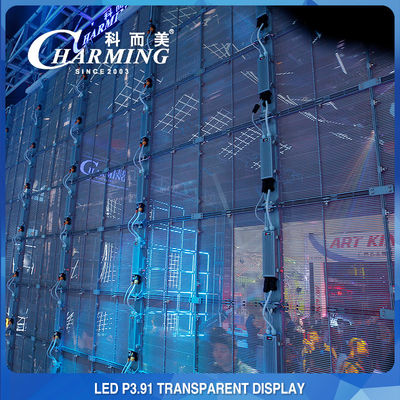 Quảng cáo trung tâm mua sắm P3.91 tường video LED trong suốt 4K trong nhà