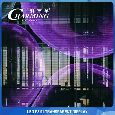 Quảng cáo trung tâm mua sắm P3.91 tường video LED trong suốt 4K trong nhà