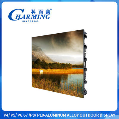 P4 Bên ngoài IP65 Sxey Video Led Display Screen Vật liệu tủ hợp kim nhôm