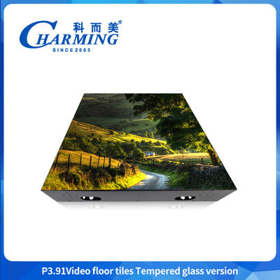 500 * 500mm Quảng cáo trong nhà và ngoài trời sàn khiêu vũ đám cưới tiệc tùng Tiếng kính vật liệu 200W LED Video sàn tấm màn hình