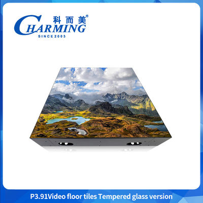 Glass + Gob Cover + Iron Frame Can Bear 500kg/m2 External Video Floor Tile Wall Panel Rental Dance Floor LED Display