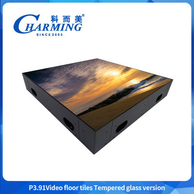 Custom Indoor And Outdoor Ultra Thin Glass Gob Cover Iron Frame Stage Floor Interactive Digital Panel Video Wall Dance Floor màn hình LED