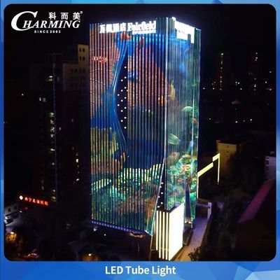 Ánh đèn ống hợp kim nhôm màu xám từ nhà sản xuất ban đầu Charmingled với điều khiển DMX và IP66 cho các tòa nhà ngoài trời và các nơi cầu