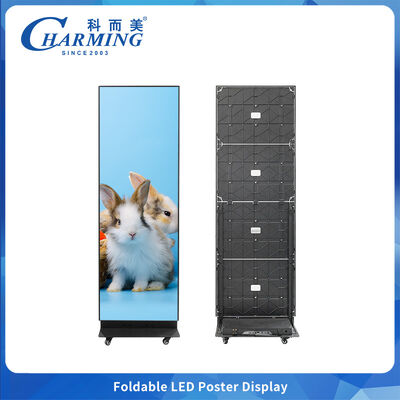 Màn hình LED Poster Đứng Gấp Gọn P1.86 P2 P2.5 Trong Nhà với Màn hình LED Quảng cáo Video có Bánh xe