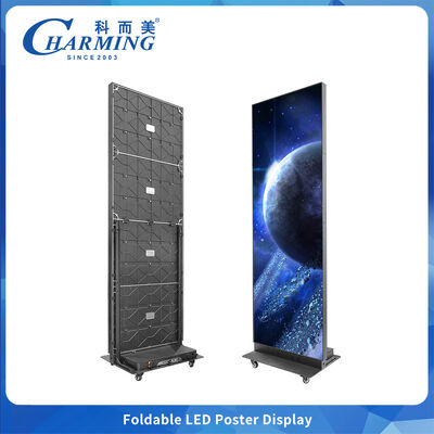 Màn hình biểu tượng LED gấp màu đen GOB Màn hình biểu tượng di động với điều khiển âm thanh & APP, điều hướng trong nhà