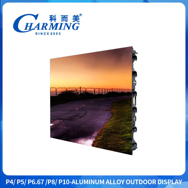 Màn hình hiển thị ngoài trời hợp kim nhôm P4 130 ° Phạm vi màu rộng hơn với tay cầm thép không gỉ
