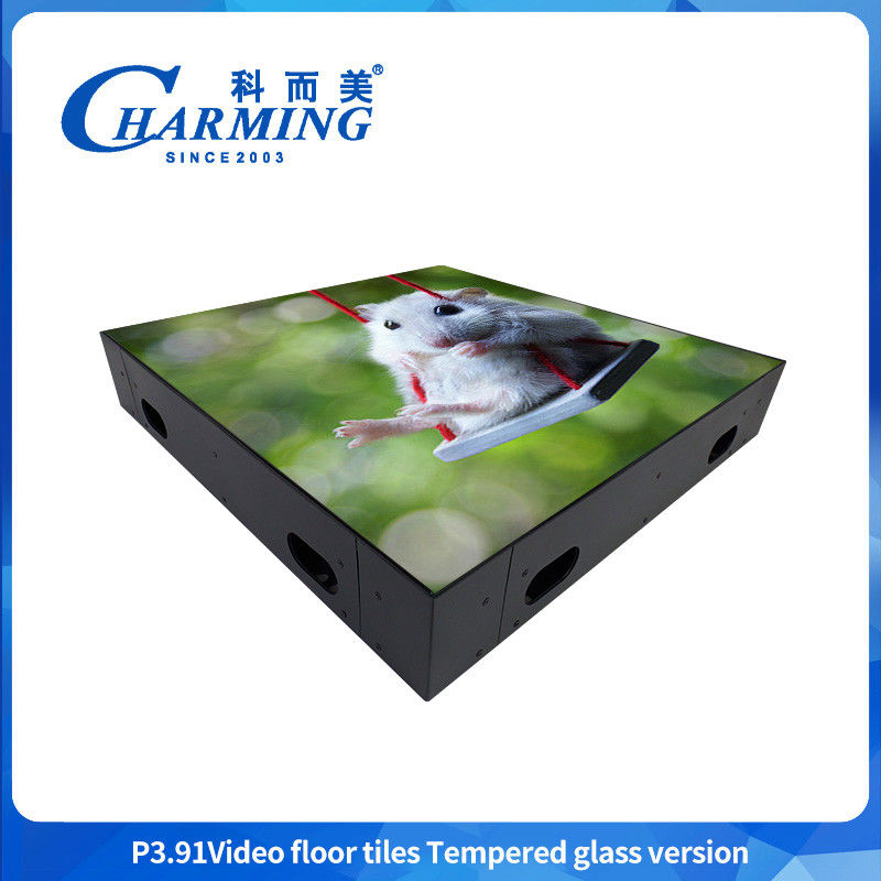 Custom Indoor And Outdoor Ultra Thin Glass Gob Cover Iron Frame Stage Floor Interactive Digital Panel Video Wall Dance Floor màn hình LED