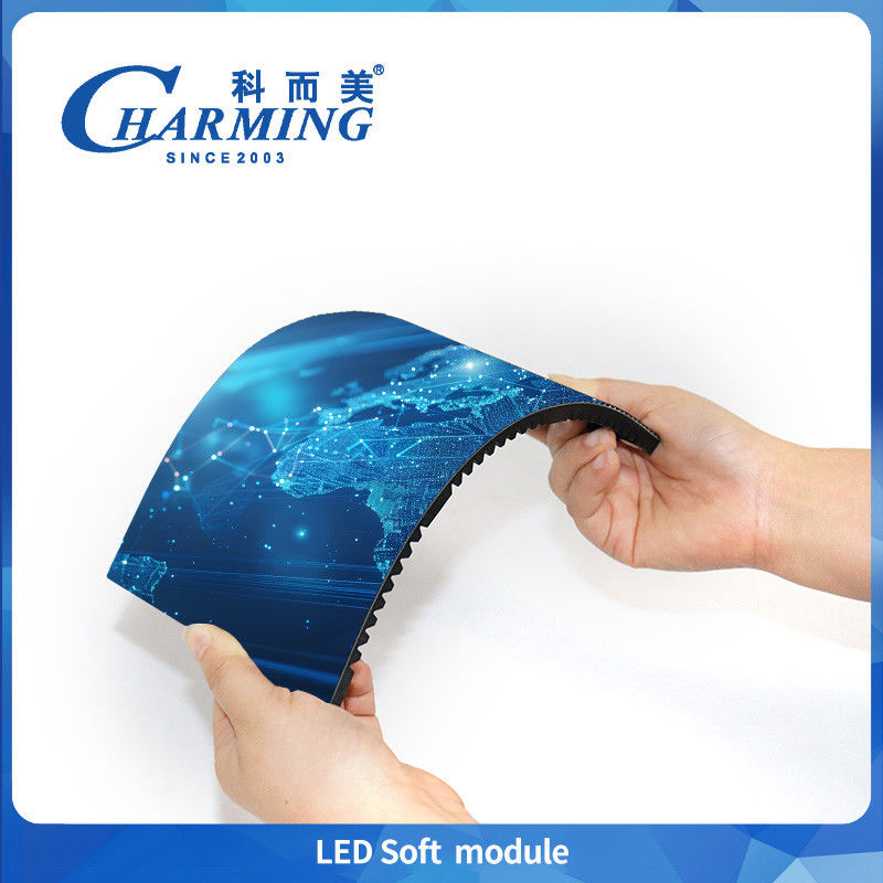 Charming P1.86/P2/P2.5/P3/P3.076/P4 Tỷ lệ làm mới cao màn hình LED trong nhà Mô-đun từ mềm hỗ trợ màn hình xoắn ốc & sóng & ruy băng