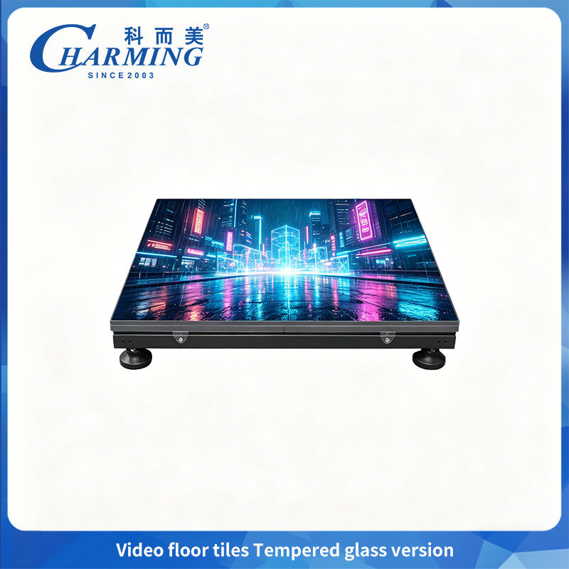 Gạch lát sàn video LED P3.91 hiệu suất cao 500x1000mm / Sàn nhảy tương tác bằng kính cường lực