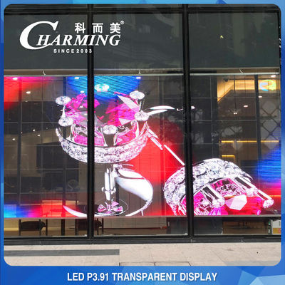 Màn hình hiển thị cửa sổ tường video LED trong suốt chống bụi HD Nhẹ P3.91