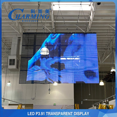 3D P3.91-7.8 Màn hình LED trong suốt Màn hình kính cường lực Vật liệu nhôm đúc