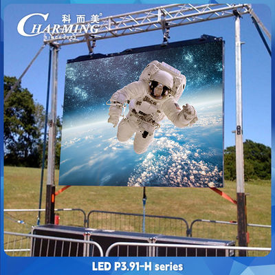 Phía ngoài Giant Stage Background LED Video Wall P3.91 Seamless Splicing Cho thuê màn hình LED 500x500mm