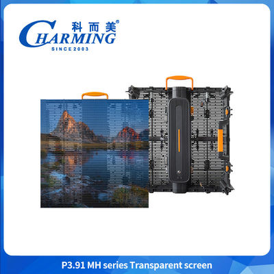 Tường video LED trong suốt đủ màu 1000X500mm P3.91 Tủ trưng bày đèn LED ngoài trời