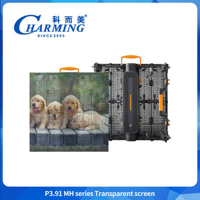 P3.91 500 * 1000mm Phòng chống va chạm ngoài trời Led Video Wall 4K ngoài trời bức tường video trong suốt