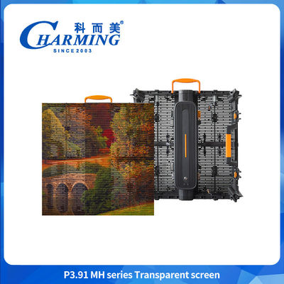 Độ sáng cao P3.91 MH rèm ngoài trời cửa hàng cửa sổ kính TV tấm LED màn hình màn hình LED trong suốt