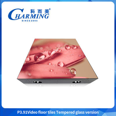 4K Wedding Dance Floor SMD1921 P3.91 LED 3D Interactive Effect Gob Craft Đèn RGB Full Color Glass Material LED Video Floor Tile