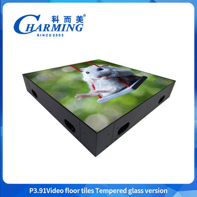 Custom Indoor And Outdoor Ultra Thin Glass Gob Cover Iron Frame Stage Floor Interactive Digital Panel Video Wall Dance Floor màn hình LED
