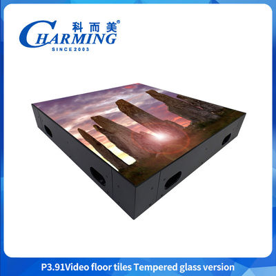 Dễ dàng cài đặt 500 * 500mm kính nóng Video khiêu vũ sàn gạch màn hình IP65 bảo vệ nâng cao