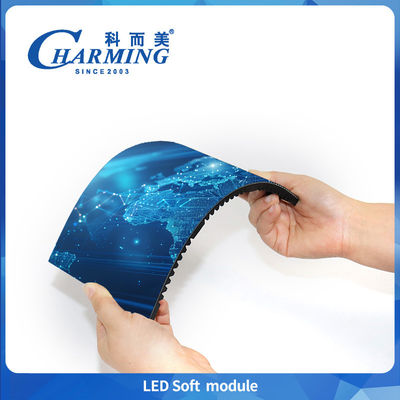 Charming P1.86/P2/P2.5/P3/P3.076/P4 Tỷ lệ làm mới cao màn hình LED trong nhà Mô-đun từ mềm hỗ trợ màn hình xoắn ốc & sóng & ruy băng