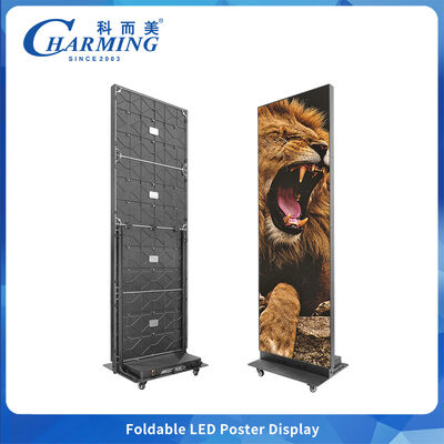 Màn hình poster LED gấp trong nhà P1.86 P2 P2.5 600cd/m2 7680Hz Phía trước Bảo trì Tủ nhôm